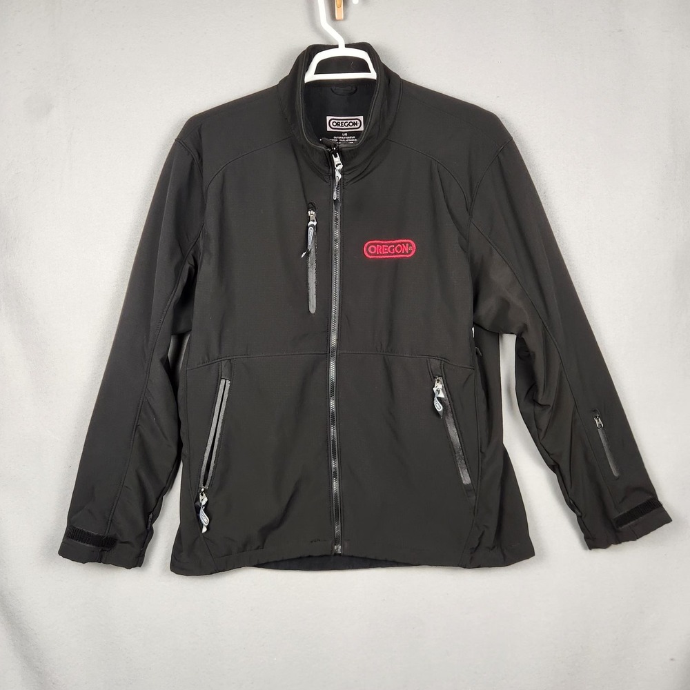 Oregon Jacket Mens Large Black Softshell‎ Waterproof Full Zip Outdoor Workwear